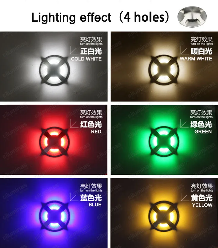 Light Underground Levou Luz Enterrado Recesso Lâmpada Exterior Dc12v 24 v Ac85-265v cp 3 w Led 7 Lâmpadas subterrâneas