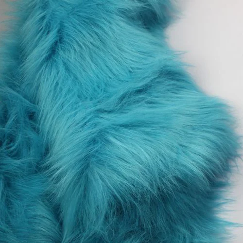 Синий сплошной мохнатый искусственный мех ткань(мех с длинным ворсом) костюмы косплей 3" x 60" продается двором