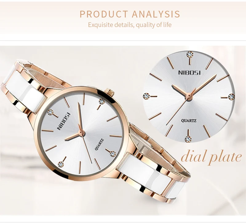 NIBOSI Relogio Feminino женские часы Лидирующий бренд роскошные часы бриллиантовые модные женские часы простые керамические женские кварцевые часы