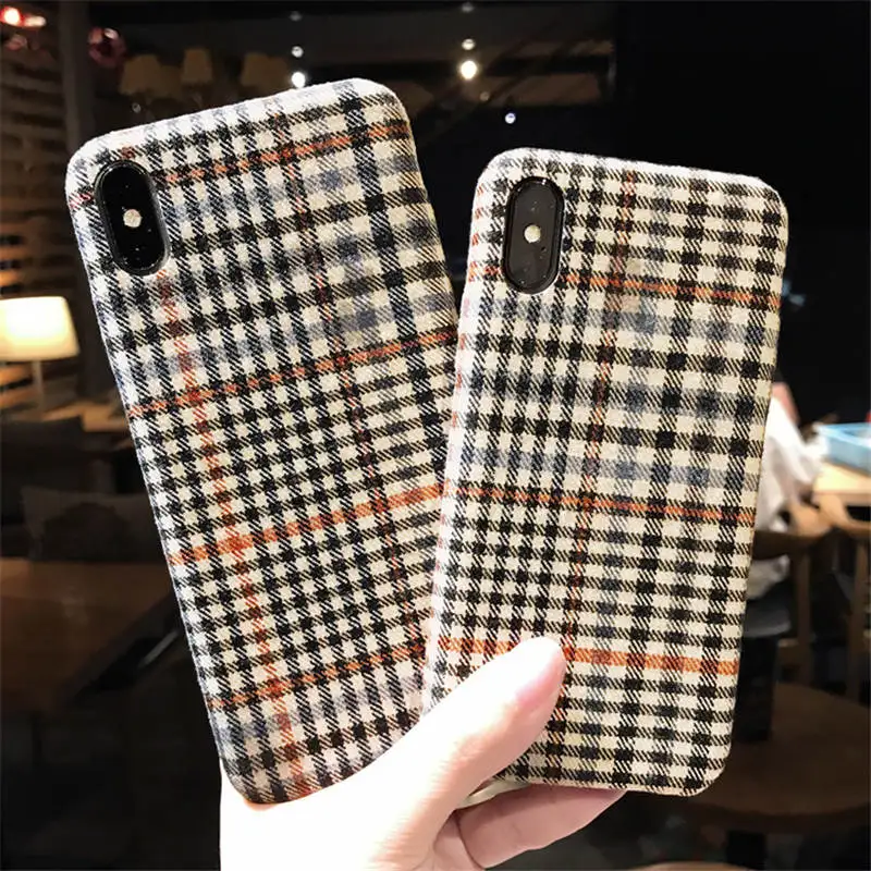 

2019 Flannel Lattice For Iphone 6 6S 7 8plus X Xs Xr Xsmax Soft Shell Drop Protection Shell