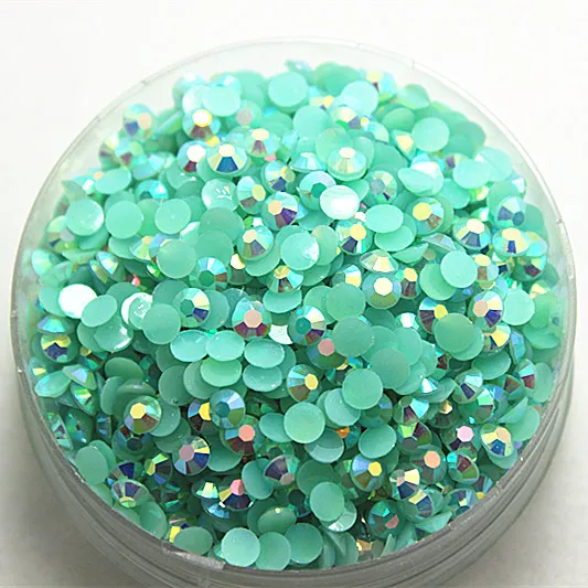 

SS16 2000pcs/pack Non Hot-Fix resin Light Blue AB Jelly stone For DIY Nail Art Mobile Phone gems stick