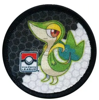 

Pokemon Snivy League Patch Go Iron On Patch Pocket Comics Woven Emblem applique Costume Cosplay Team party favor birthday gift