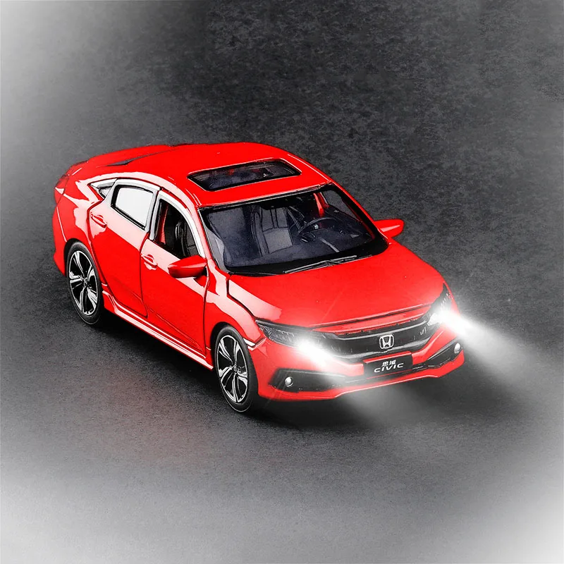 

1/32 2019 New Honda Civic Model Toy Cars Alloy Diecast Metal Casting Light Sound Car Toys For Children