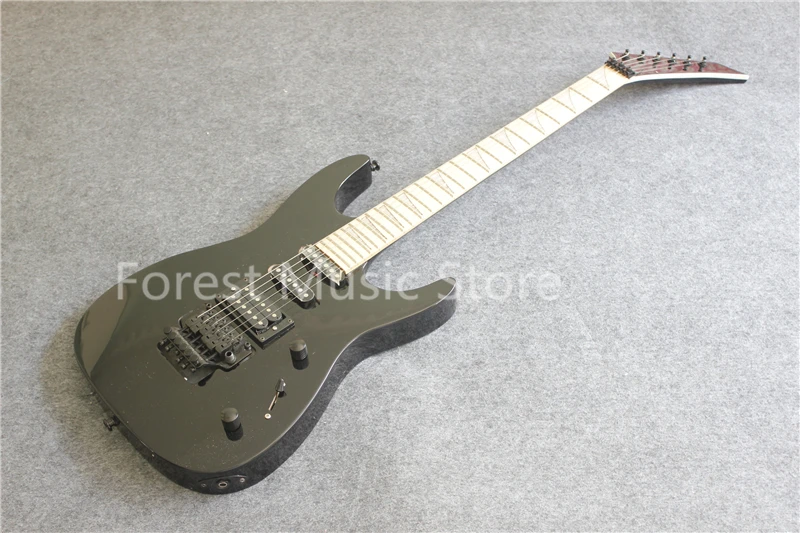 

Hot Sale Glossy Black Finish Suneye Jackson Electric Guitar China OEM Black Hardware Guitarra Maple Fretboard For Sale