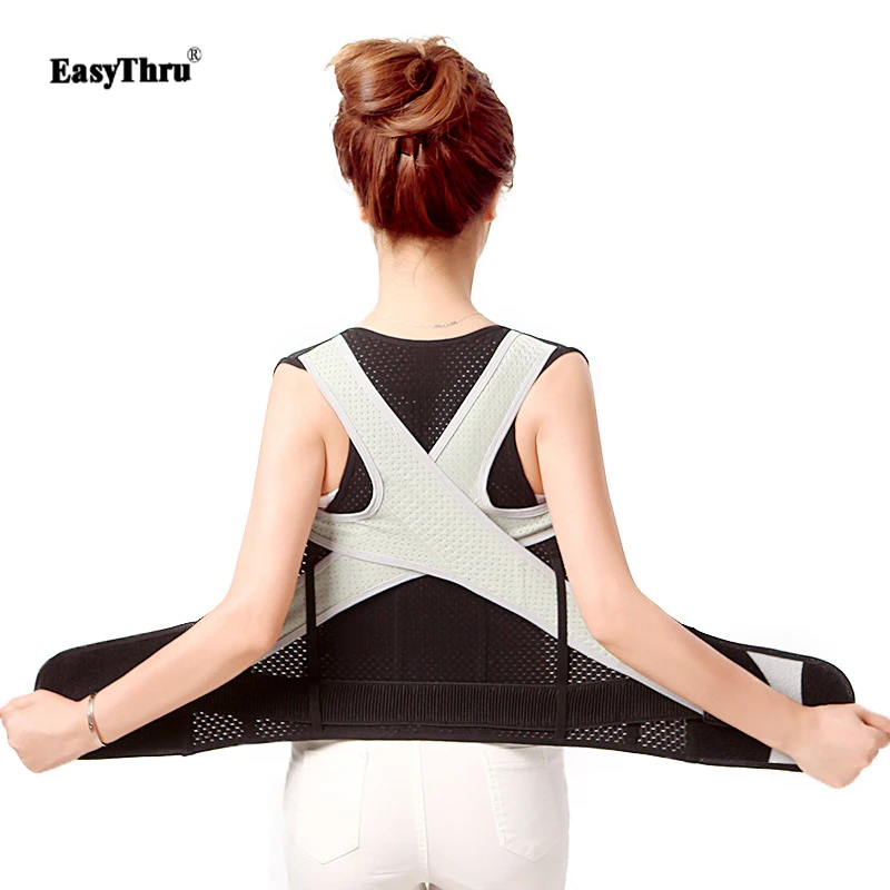 

EasyThru Posture Correction Belt Adjustable Back Posture Corrector Spine Support Brace Back Shoulder Support Belt Men Women use