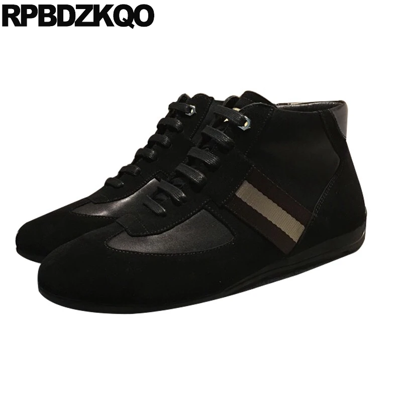 

black fashion trainers suede leather men shoes sneakers walking winter designer high top classic driving blue european skate