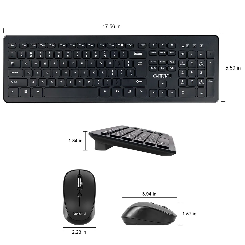2018 New 2 4 GHz Wireless Keyboard and Mouse Set Gaming USB Keyboard Mouse Combo for 5