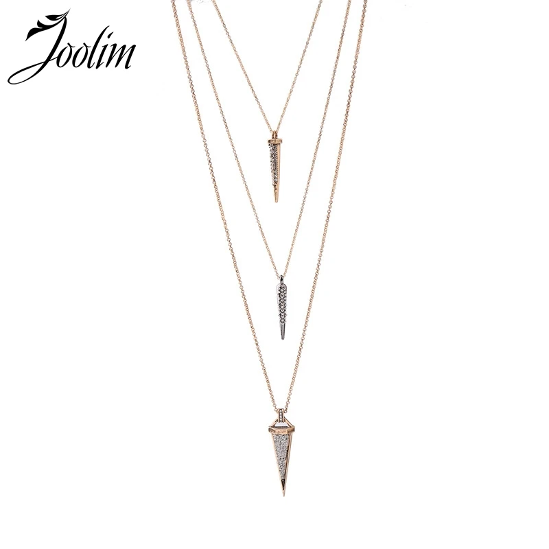 

JOOLIM Jewelry Wholesale 3 Rows Convertible Necklace Faux Druzy Layered Necklace