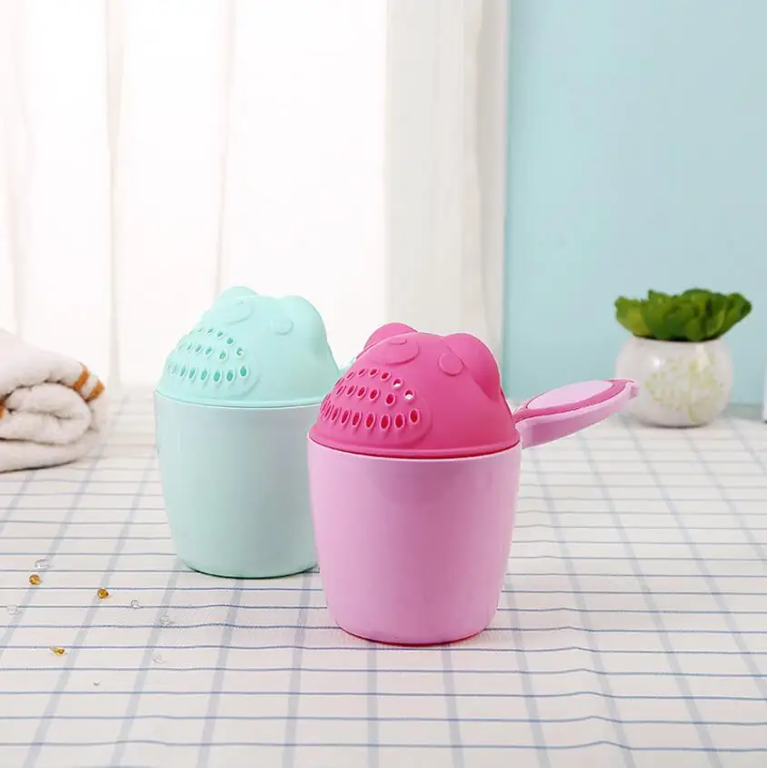 Cartoon Baby Bath Caps Baby Shampoo Cup Children Bathing Bailer Baby Shower Spoons Child Washing Hair Cup Kids bath tool