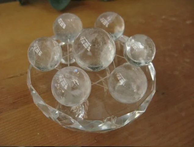 7 натуральная вода Прозрачный Кварц Круглые кристаллы Orb заживление+ подставка