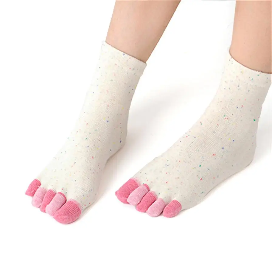 Г. Женские носки хлопковые носки с пятью пальцами для девочек массажные Нескользящие женские носки с пальцами однотонные тонкие носки с каблуком - Цвет: F