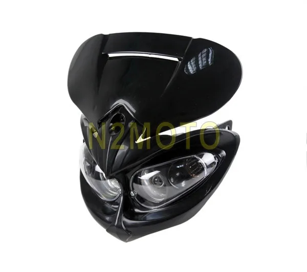 Настраиваемая фара переднего света для мотоциклов черная фара Dirt Bike Dual Sport Streetfighter Head Light XR DRZ DR400 650 450 Z Enduro