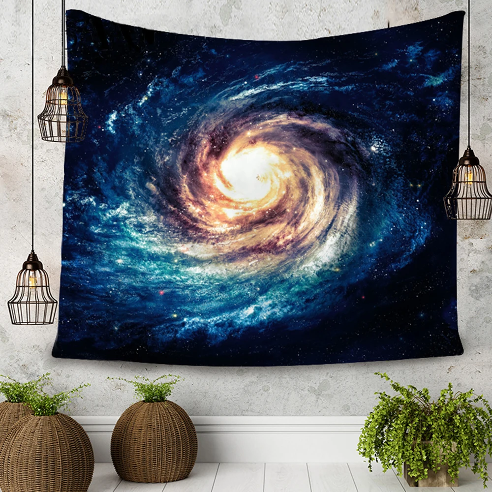 Buy Polyester Fabric Fashion Black Starry Sky Abstract