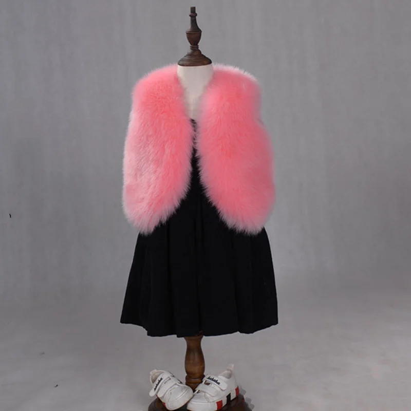 JKP 2018 children's imitation fur vest jacket autumn and winter new wild warm vest girl fur coat children thick warm waistcoat
