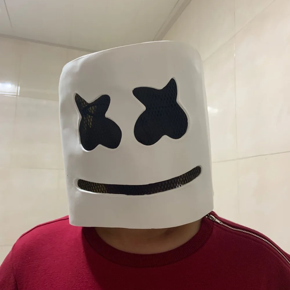 DJ Marshmello Косплей Маска латексная на все лицо Опора маски-шлемы женские мужские маски вечерние бар электронные слоги Косплей Аксессуары