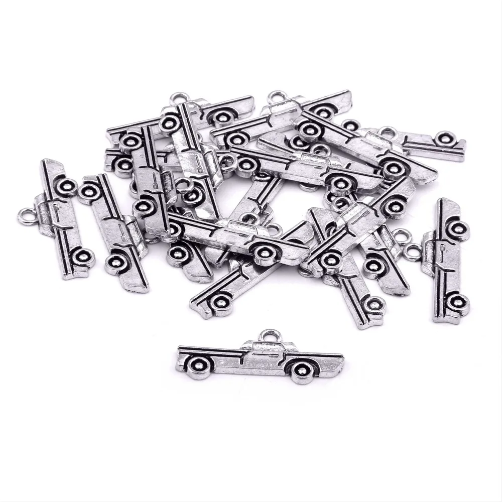 

Vinswet 20 Pcs 11*27MM Vintage Alloy Silver Car Bracelet Charm Pendants for Bracelet Jewelry Making Findings DIY Charms Handmade