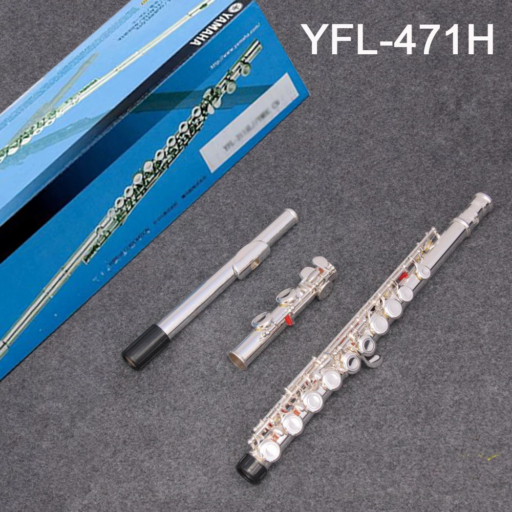 

High quality Japan flute YFL-471H 16 Hole 17 Open holes Silver flute C tune Musical instruments E key Professional level flute