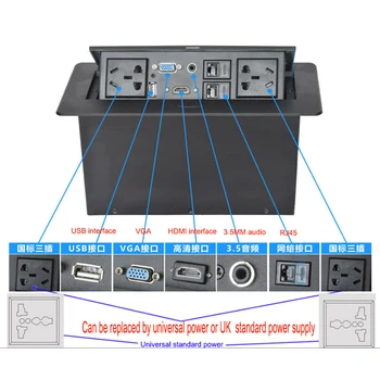

Damped spring Tabletop socket /hidden/VGA, 3.5 audio, hdmi, network,RJ45 usb Information outlet box / desktop socket /K-02