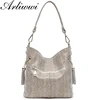 Arliwwi Designer New Real Leather Shiny Snake Pattern Embossed Female Shoulder Bags High Quality Women Everyday Handbags GY13 ► Photo 3/4