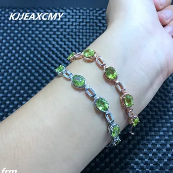 

KJJEAXCMY Fine jewelry 925 silver inlaid natural Peridot Bracelet