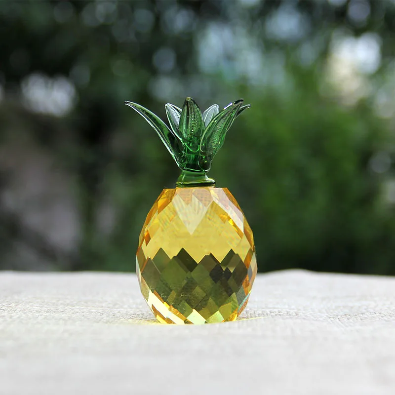 

30mm/40mm Crystal Crafts Pineapple Glass Paperweight Fengshui Figurine Quartz Ornaments Home Decoration Christmas Souvenir Gifts