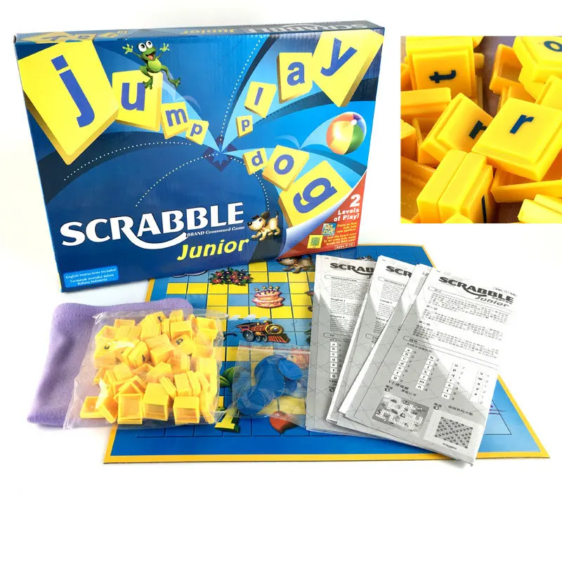 Junior SCRABBLE Fun word Puzzle Fun word Game Multi-person interaction Educational Toys Party Crossword spell Game afbeelding