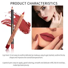 Lipstick Lip Liner Pen Set Matte Waterproof Long Lasting Makeup Portable for Women 789