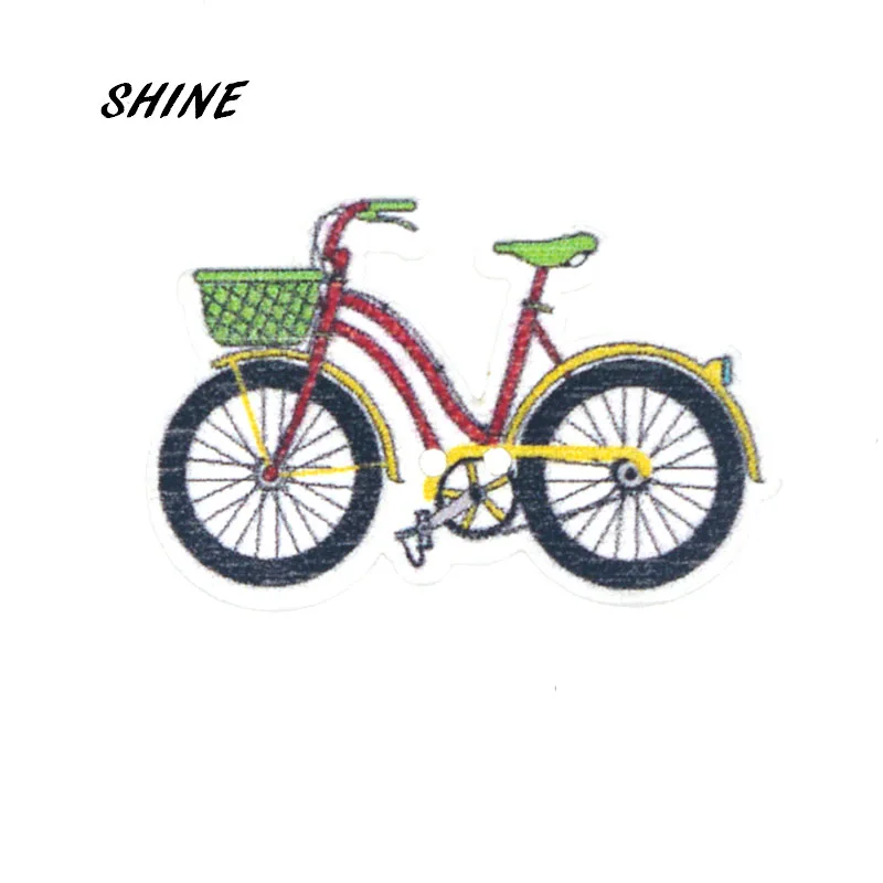 SHINE Wooden Sewing Buttons Scrapbooking Bicycle Colorful Mixed 2 Holes 32 x 20mm 12 PCs Costura Botones | Дом и сад