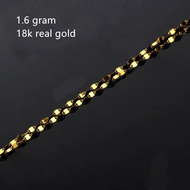 18 к золотая цепочка Ожерелье 45 см ожерелье из чистого золота подходит для подвески ювелирные украшения губы дизайн блестящие
