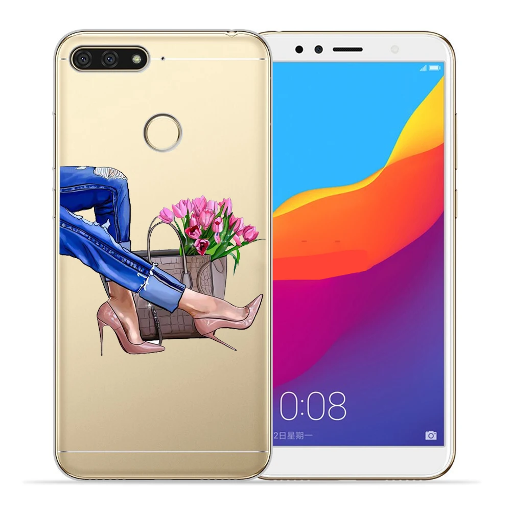 Модный женский чехол для девушек Huawei Y6 2018 Y5 Prime Y3 2017 II Мягкая силиконовая задняя