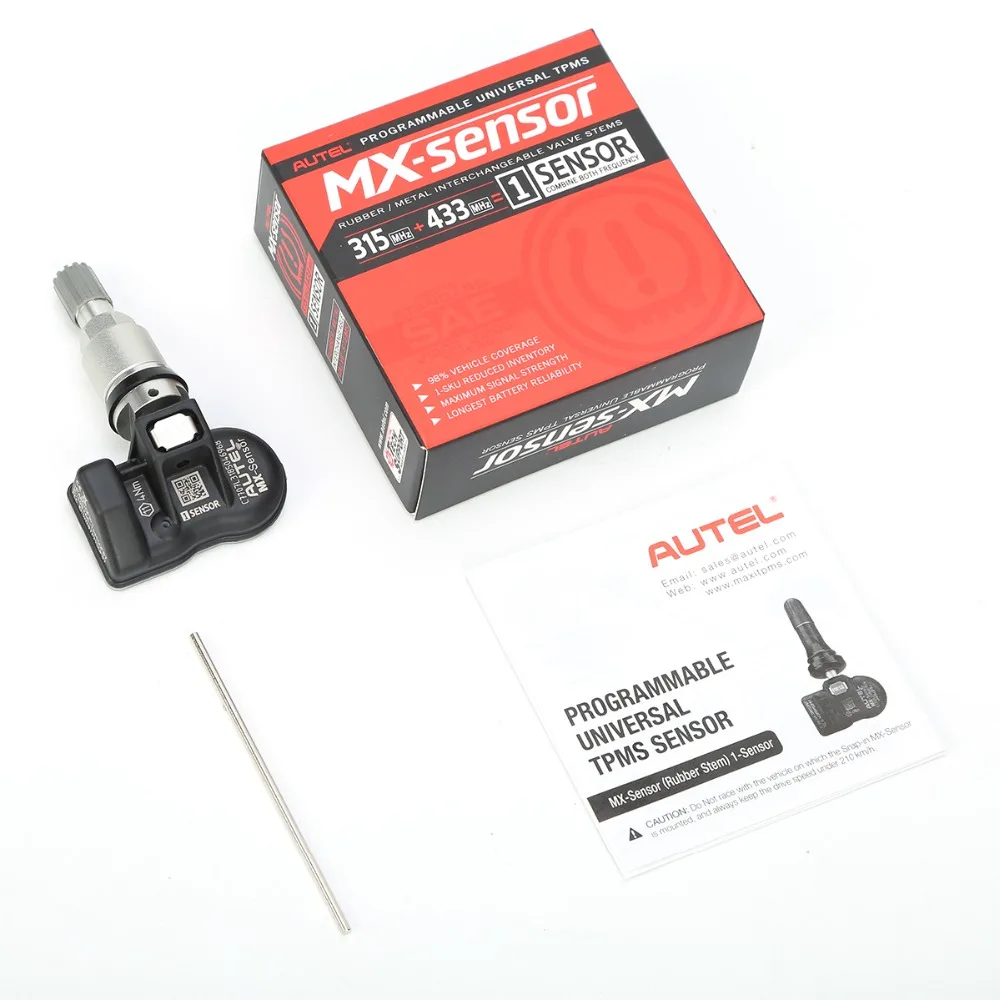 Autel MX-sensor 2 в 1 мГц + 433 мГц Зажим-в OE-уровень Программируемый датчик autel TPMS сенсор 315 мГц шин давление Max PAD