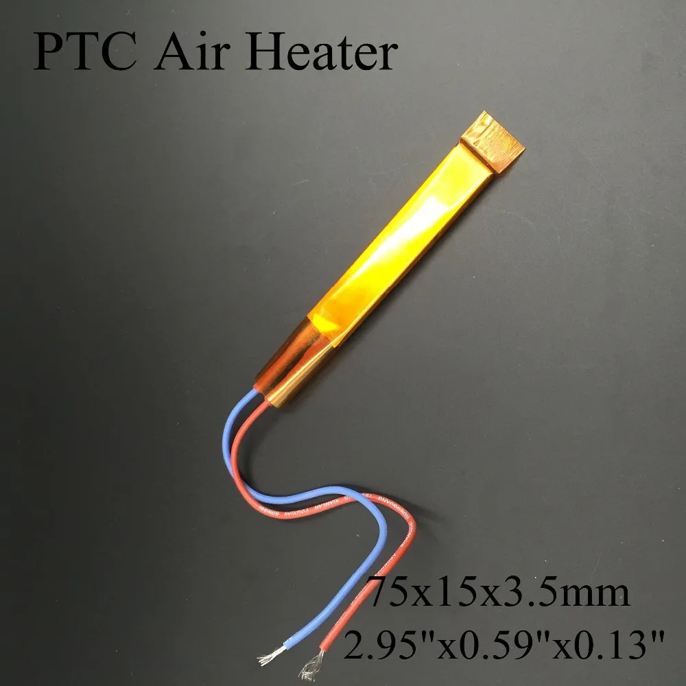 

75x15mm AC/DC 12V~220V Insulated Thermistor Constant Temperature Ceramic Air Heater PTC Heating For Crimper/Egg Boiler/Hair Dry