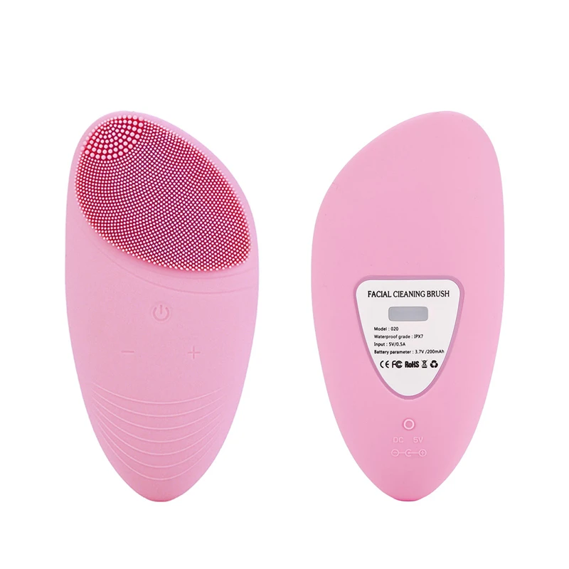 Sound Wave Facial Cleansing Brush Silicone High Frequency Vibration Face Pore Dirt Removal Waterproof Facial Cleaner Skin Care