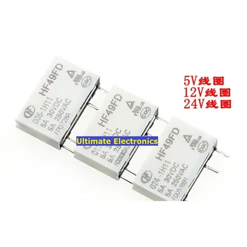 

5PCS HF49FD-005-1H11 HF49FD-012-1H11 HF49FD-024-1H11 5V 12V 24V 4 feet normally open 5A relay