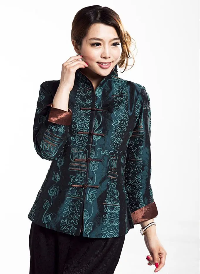 Gray yellow Chinese Women's silk/satin  jacket /coat Cheongsam Sz:8 10 12 14 16