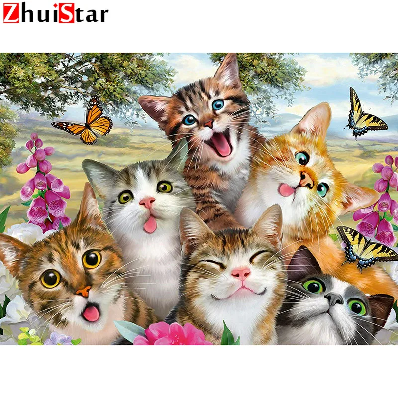 

Full Square Drill 5D DIY Diamond Painting "Cute cats" 3D Embroidery Cross Stitch Mosaic Decoration Gift