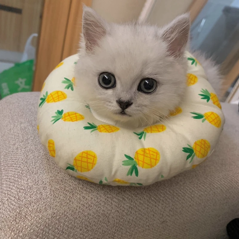 

Pet Cotton Elizabeth Protective Recovery Cat Dog Collar For Preventing Licking Wound, Small Pillow Collar For Dogs