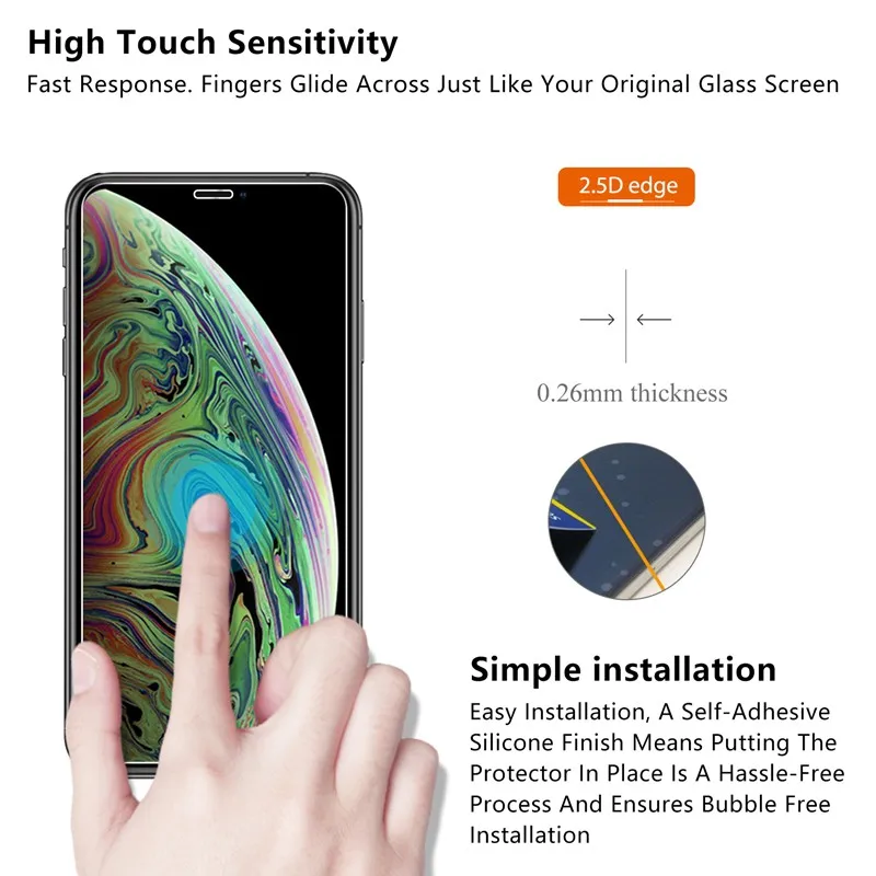5 шт. защита экрана из закаленного стекла для IPhone X XR XS Max 8 7 6 6S Plus 5 5S SE защитная пленка Защитное стекло для телефона