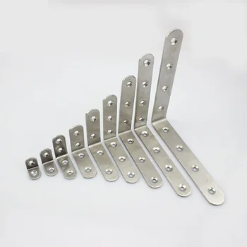

fengye 10PCS Stainless Steel Angle Corner Brackets Fasteners Protector Nine Size Corner Stand Supporting Furniture Hardware
