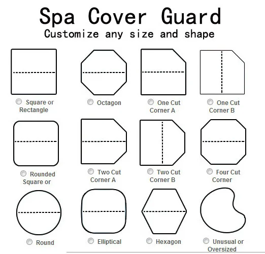 hot tub cover guard, size91"x 91"x36 and spa cover protector, can customize at any size and shape