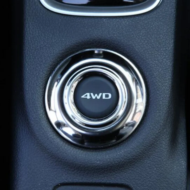 Tonlinker интерьер 4WD Кнопка крышка наклейки для Mitsubishi Outlander 2013-19 Автомобиль Стайлинг 1 шт. крышка из нержавеющей стали стикер - Название цвета: silver mirror