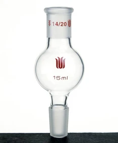 

Distilling bulb,Kugelrohr, Capacity:10ml, Joints:14/20, Bulb O.D.:31mm, Overall Height:85mm