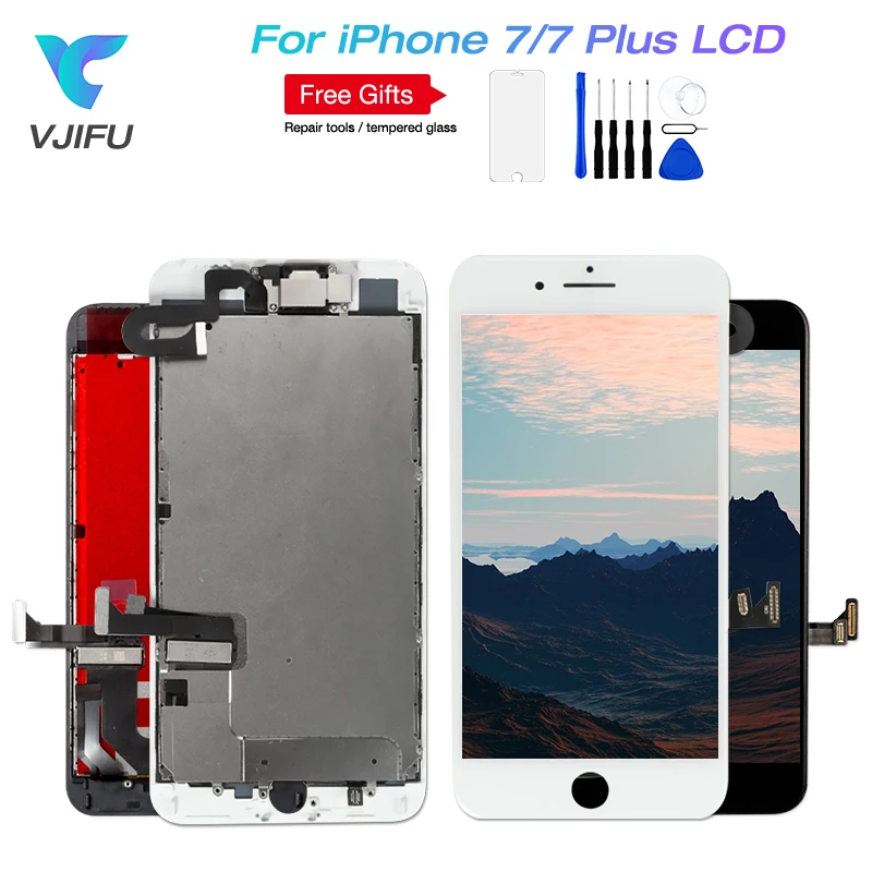 

Complete Display For iPhone 7 LCD Screen Digitizer Assembly Replacement with Camera + Speaker For iPhone 7 plus Full set Screen