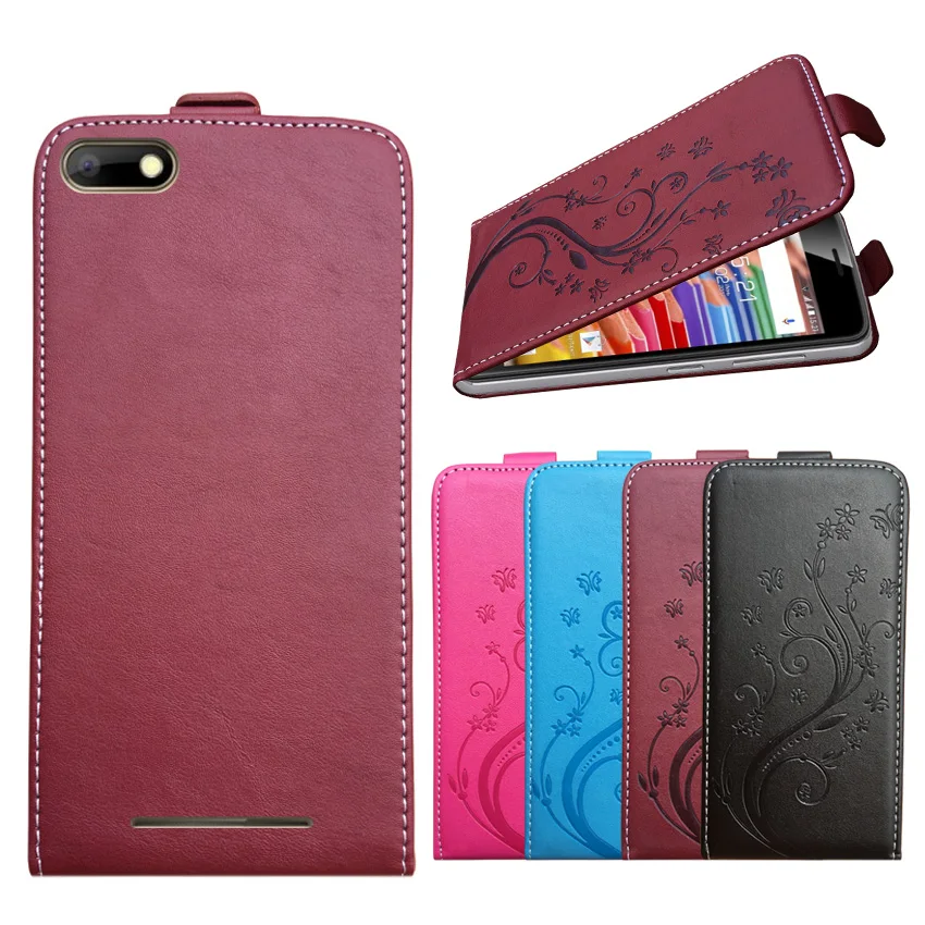 

Embossed lace flower butterfly flip up and down leather phone bag cover case for BQ BQS-5020 Strike