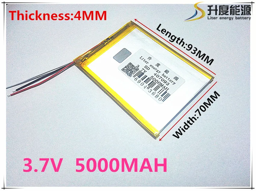 brand new battery 407093 3.7V 5000mAh tablet battery with Protection Board For Tablet PC U25GT brand new battery 407093 3.7V 5000mAh tablet battery with Protection Board For Tablet PC U25GT