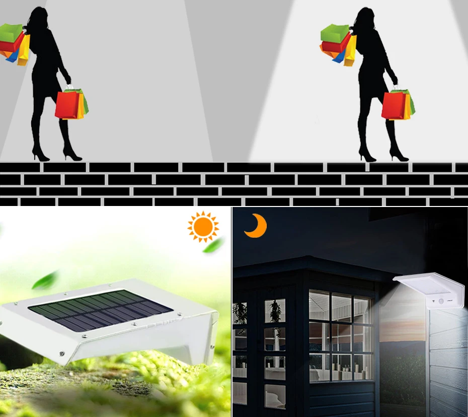 Sensor de Movimento Painéis da Lâmpada Solar ao ar Livre à Prova Lâmpadas de Parede Jardim Solar Pir Dwaterproof Água Alimentado Luzes Rua 20 4 Pçs Led Luz 5 Lâmpadas solares