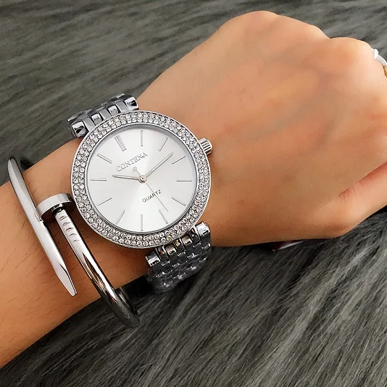Лидирующий бренд Contena женские часы бриллиантовые модные нарядные часы женские часы золотые женские наручные часы Reloj Mujer montre femme - Цвет: 1