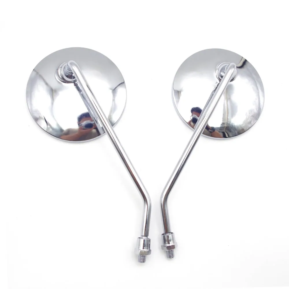 

8 10mm Motorcycle Chrome Oval Mirror Rearview Side Round Scooter Mirrors for vespa sprint LX gts Piaggio suzuki gn 125 R nine t
