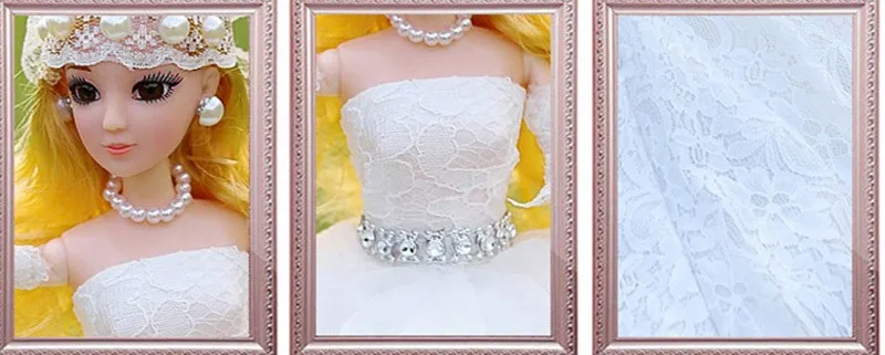 46 см красивая кукла-невеста, золотисто-каштановые волосы, отличное свадебное платье, прекрасные игрушки для девочек, романтические осмысленные подарки TL0041