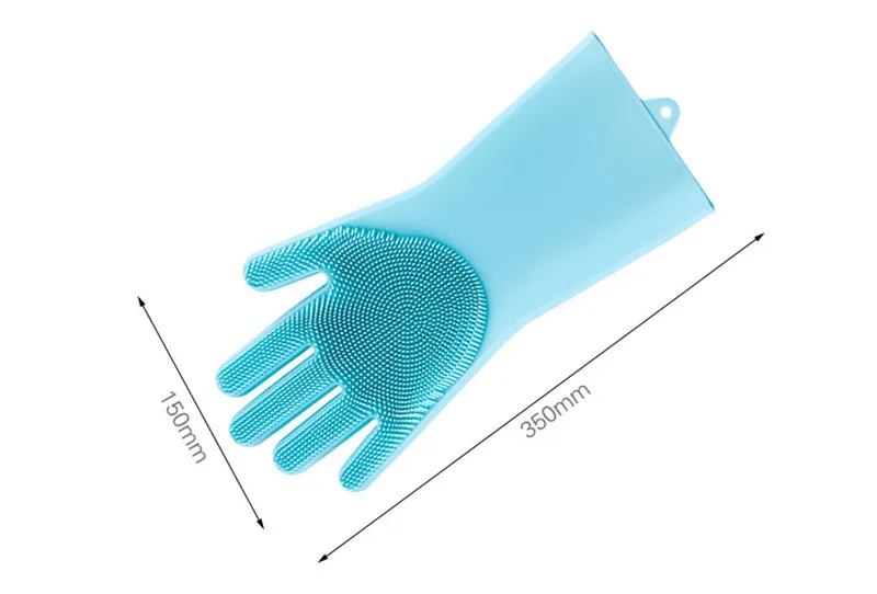 1 Pair Magic Silicone Dishwashing Scrubber Dish Washing Sponge Gloves Guantes Lavar Platos Kitchen Accessories Cleaning